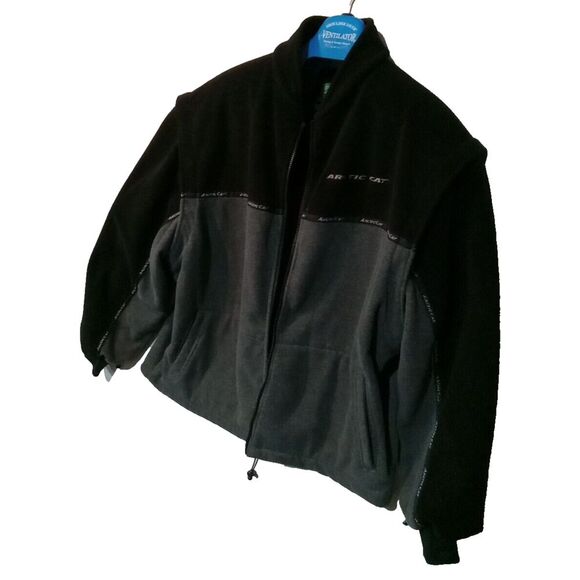 Arctic Cat Fleece Jacket Men's XL Full Zip Off Sleeve Vest Snowmobile - Picture 4 of 4